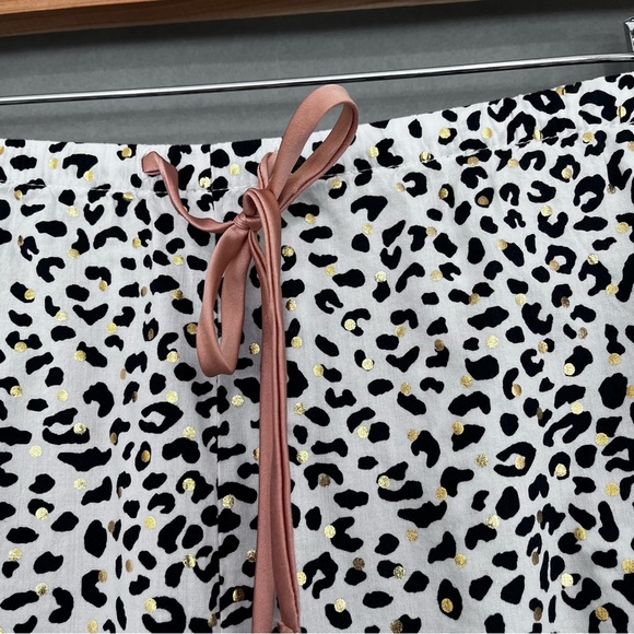 Victoria’s Secret Black Animal Print Gold Dot Lace Hem Pajama Pants - Picture 3 of 14